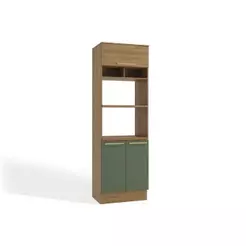 Paneleiro de Cozinha Botanic M627 Torre Quente c/ 3 Portas 70cm Nogueira/Verde Oliva - Kappesberg