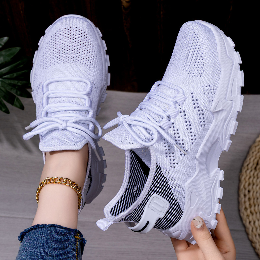 Tênis esportivos femininos, sapatos femininos de primavera, tênis casuais respiráveis de malha, tênis de malha, tênis de
