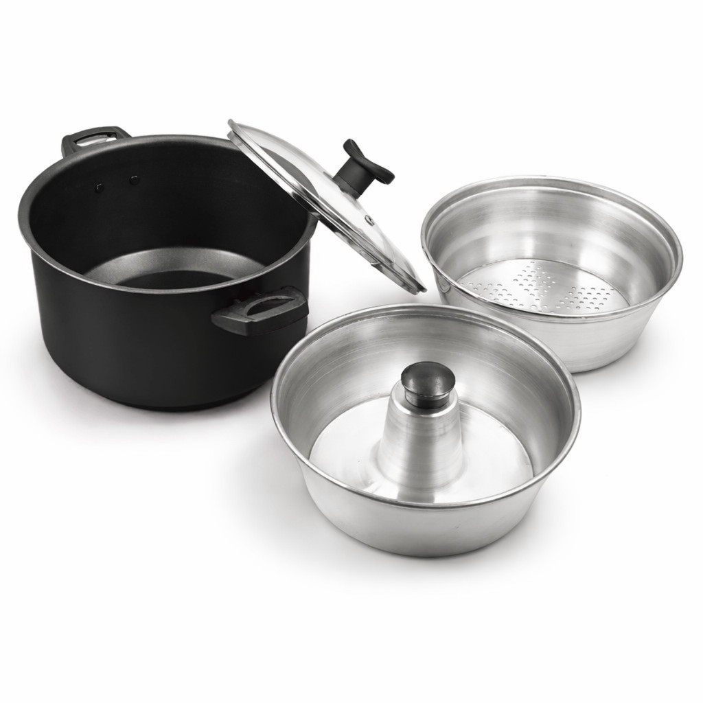 Panela Caçarola Kit 3 em 1 + Legumeira e Forma de Pudim Multifuncional