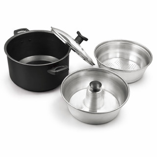 Panela Caçarola Kit 3 em 1 + Legumeira e Forma de Pudim Multifuncional