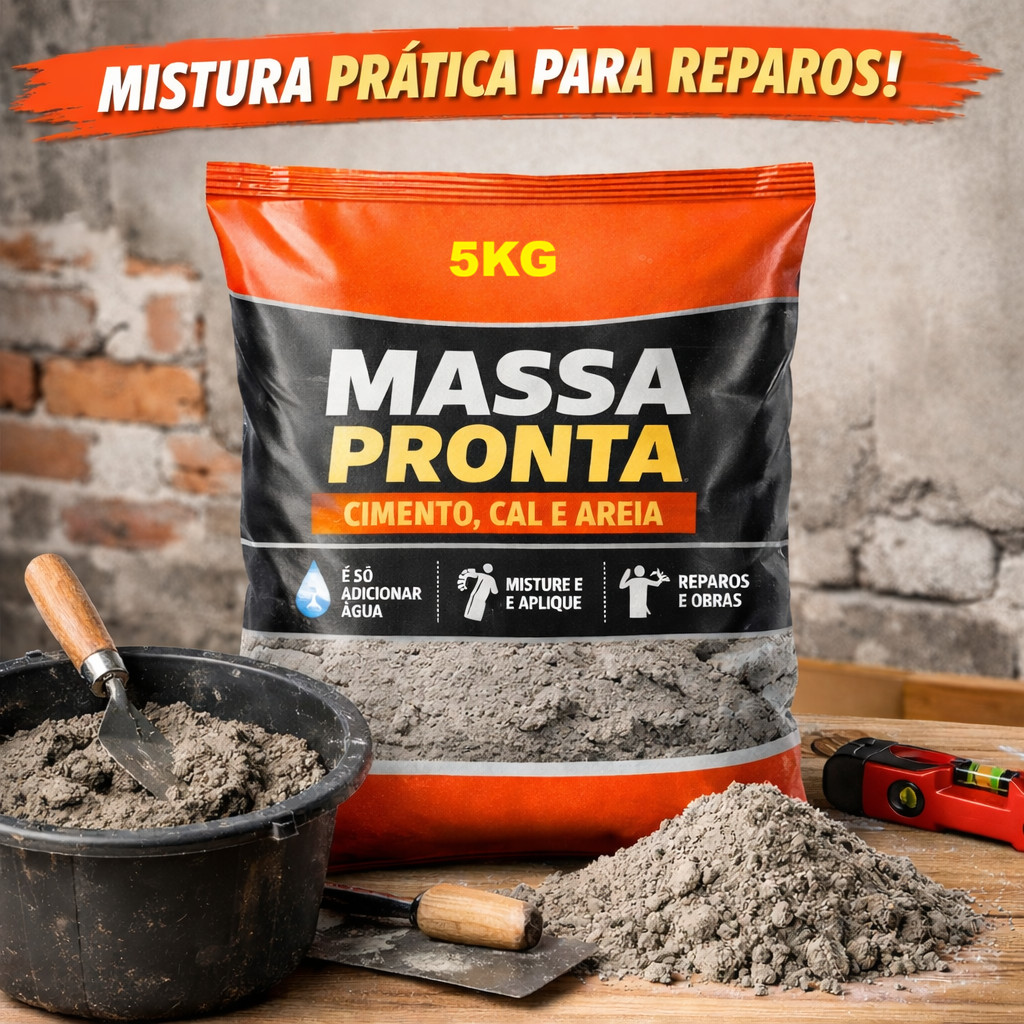 MASSA PRONTA PARA PEQUENOS REPAROS E ARTESANATO Areia e Cimento Misturados na Proporção Correta