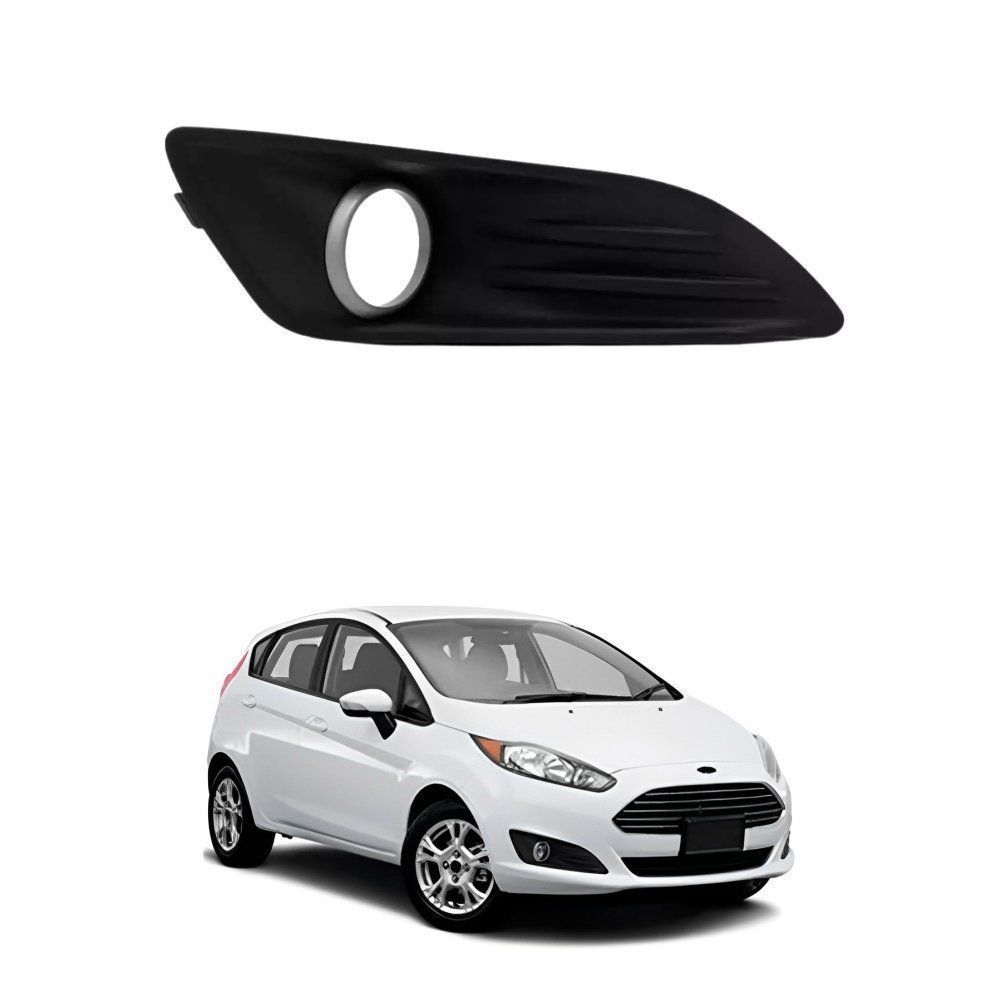 Grade Parachoque Ford New Fiesta 2014 2015 2016 2017 Com Furo Com Friso Cinza Lado Direito Passageiro
