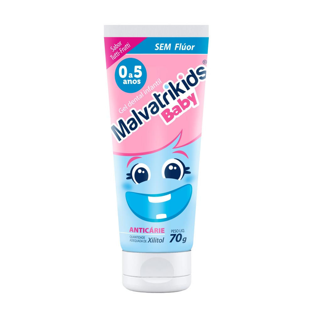 Gel Dental Infantil Malvatrikids Baby sem Flúor com Xilitol 70g