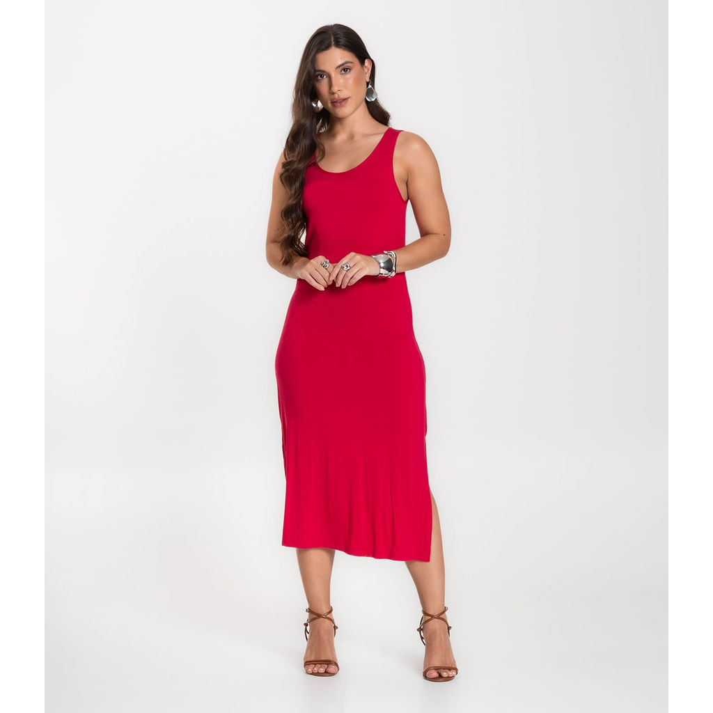 Vestido Midi Feminino Select Pitanga em Oferta na Shopee