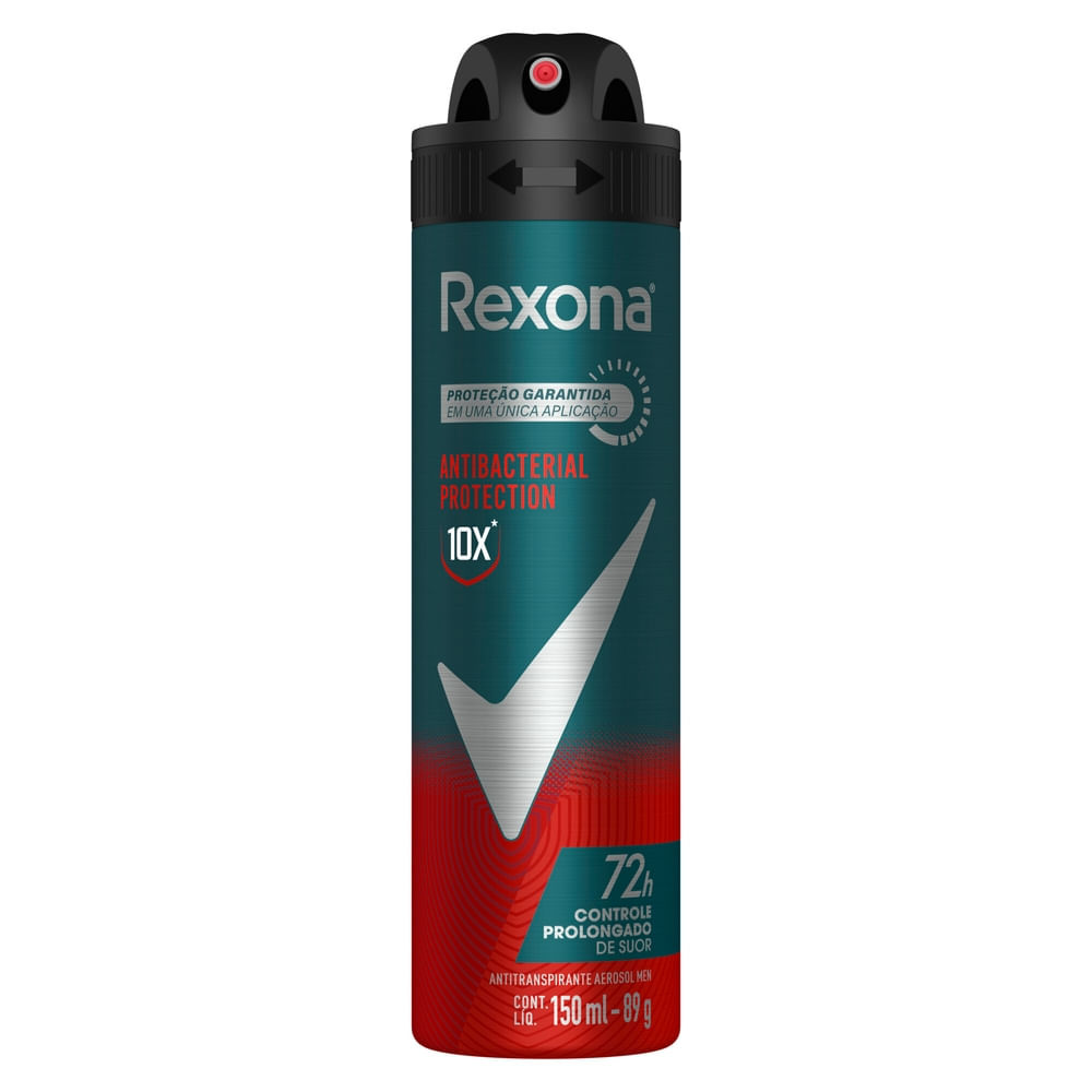 Desodorante Rexona Antibacterial Protection Men Aerosol Antitranspirante 72h 150ml em Oferta na Shopee