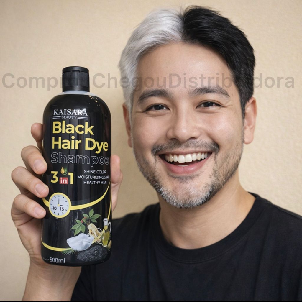 Shampoo Kaissara Hair Dye 500ml Tonalizante Escurecedor Cabelos Cobre Branco em 3 minutos TOP
