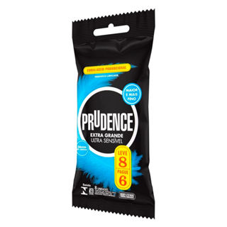 Preservativo Prudence Ultra Sensível Extra Grande Leve 8 Pague 6 em Oferta na Shopee