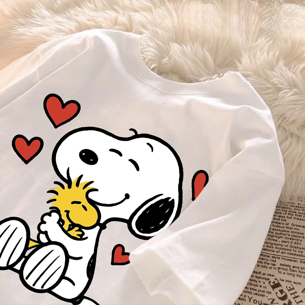 Camisa Camiseta Feminina Algodão Premium Desenho Snoopy Blogueira