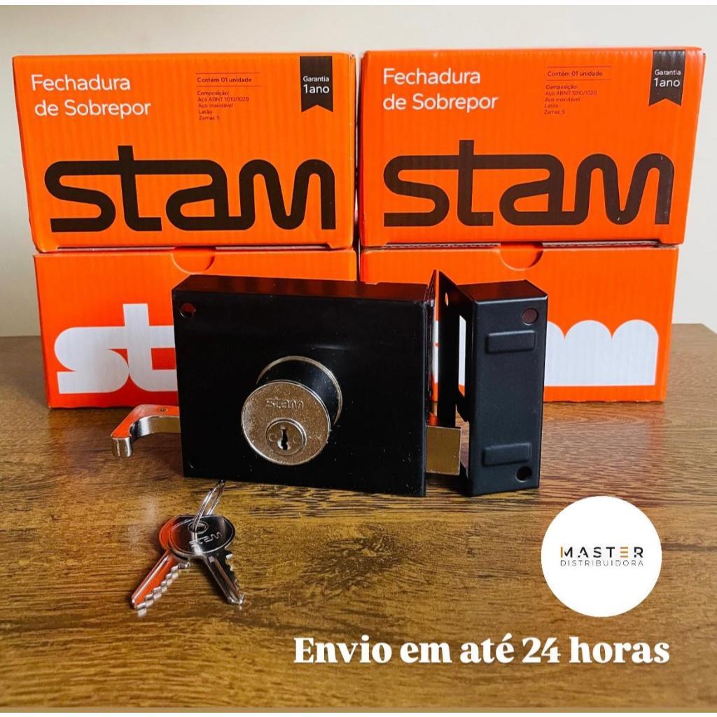 Fechadura 701/100 Para Portão Sobrepor (Com 6 Chaves) STAM em Oferta na Shopee
