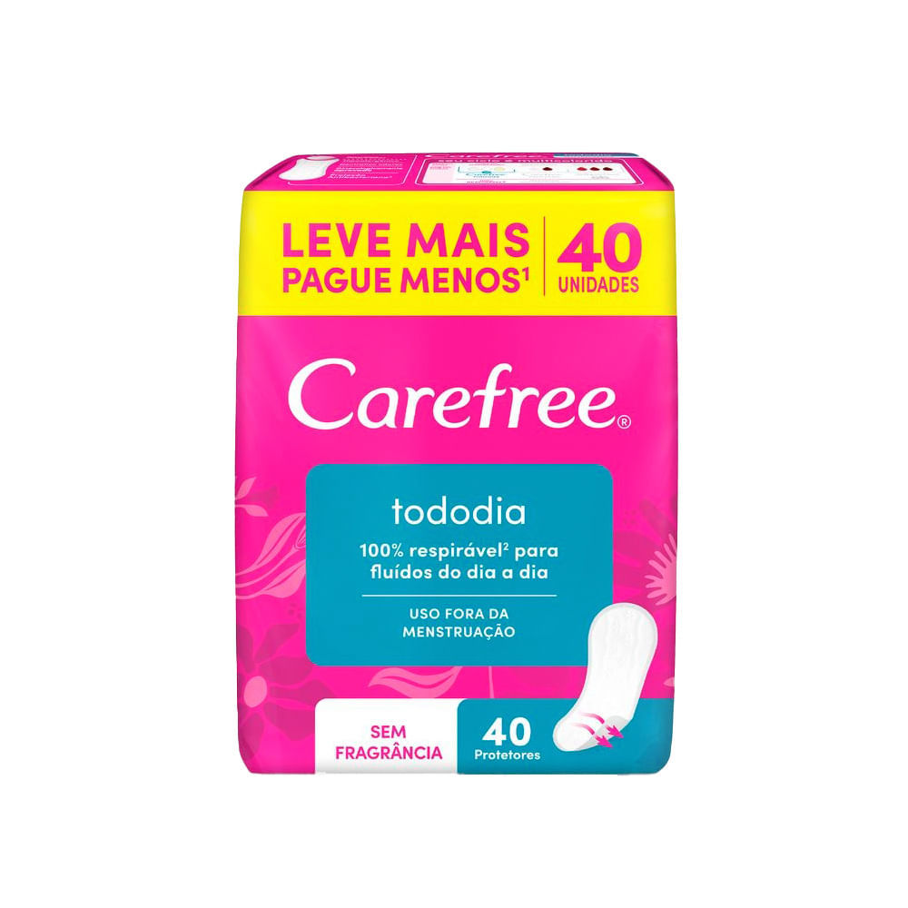 Protetor Diário Carefree Todo Dia Sem Fragrância 40 Unidades Leve Mais Por Menos em Oferta na Shopee