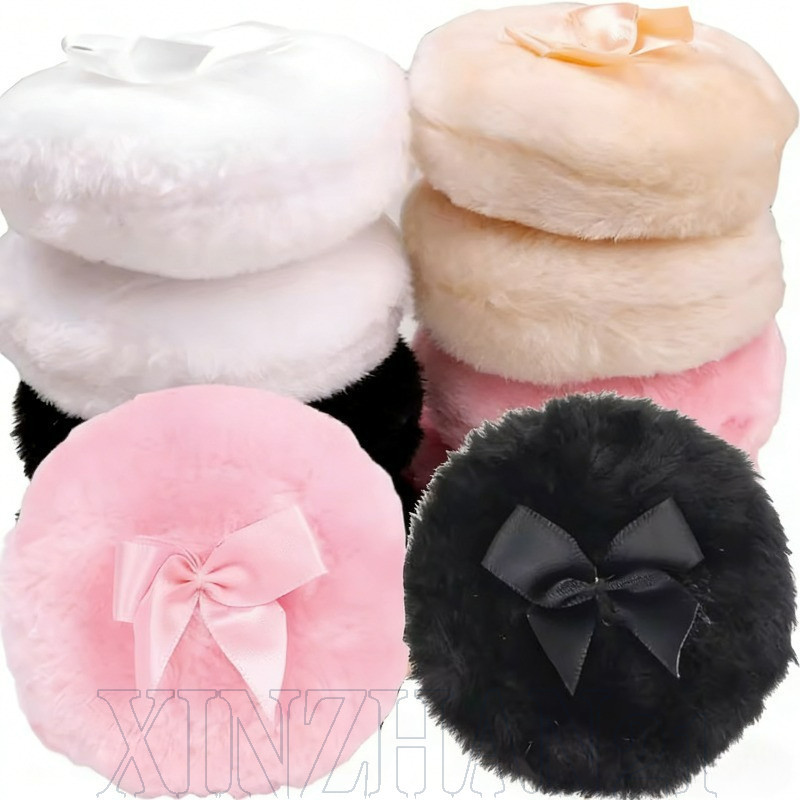 Puff De Pó De Veludo Profissional-Macio E Grande Fofo-Para Aplicação Facial Corporal-Ferramenta De Maquiagem Reutilizáve