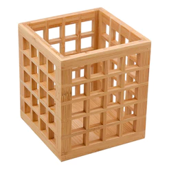 Porta Utensílios Vazado de Bambu 13cm - Oikos