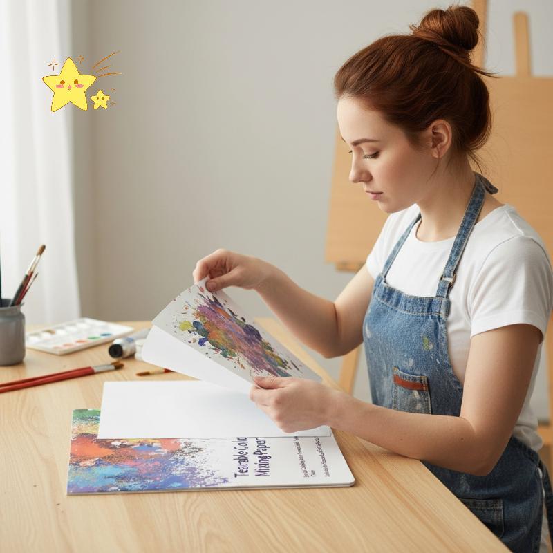 [JBTH] Paleta Descartável Para Artista , Placa De Pintura Em Papel Guache , A Óleo Acrílica , Materiais De Arte Aquarela