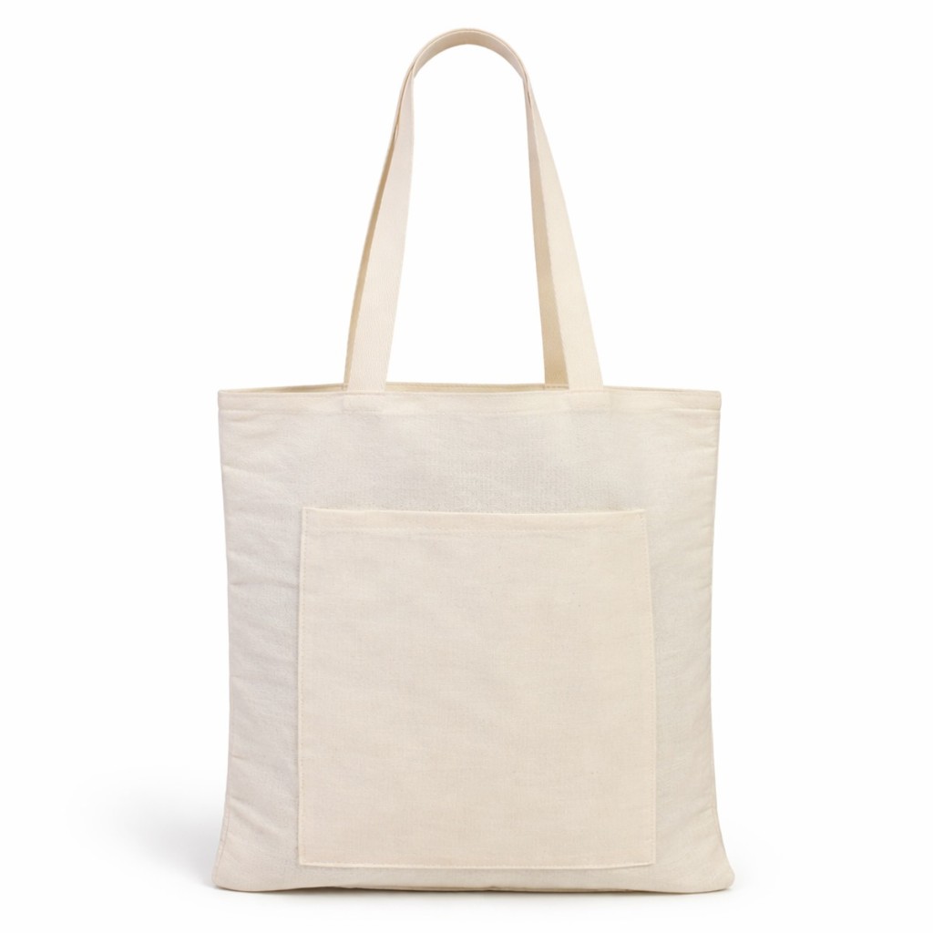 Ecobag Sacola Ecológica Algodão Cru Tote Bag Reutilizável Bolsa Ecobag Com 1 ou 2 Bolsos Grande Resistente