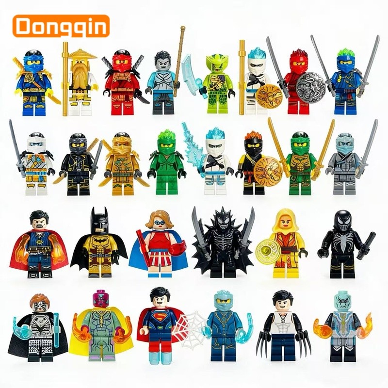 ((Um conjunto de 8 peças) Modelo de boneca de brinquedo de bloco de construção montado colecionável, presente de anivers