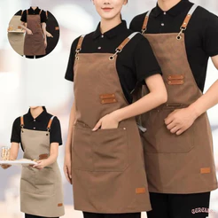 Avental Cozinha Unissex Profissional Dois Bolsos Frontal Ajustável Alto Qualidade