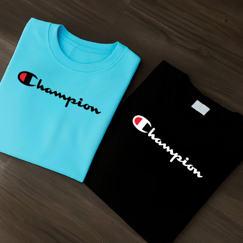 KIT 2 Camisas Champion Camiseta masculina, Streetwear premium de 100% Algodão, blusa Entrega Rápida.