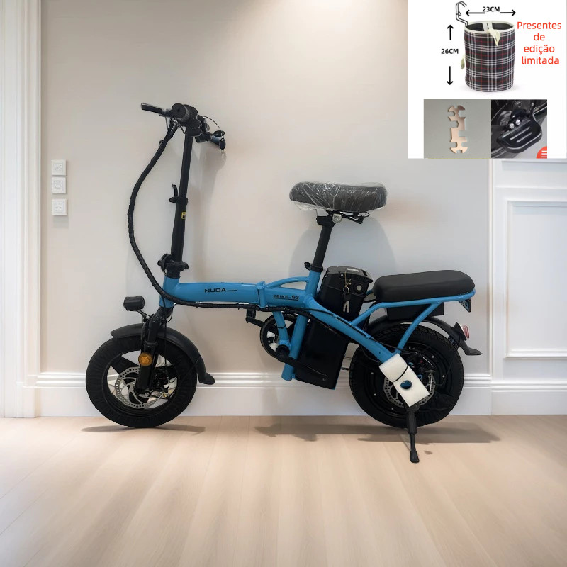 Bicicleta elétrica dobrável para adultos NUDA, pedal tripulado, compras ao ar livre, viagem oferta