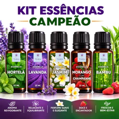 Essência Hidrossolúvel 20ml Kit 5uni ou individual p/ Umidificador Difusor Aromatizador Mais Vendido