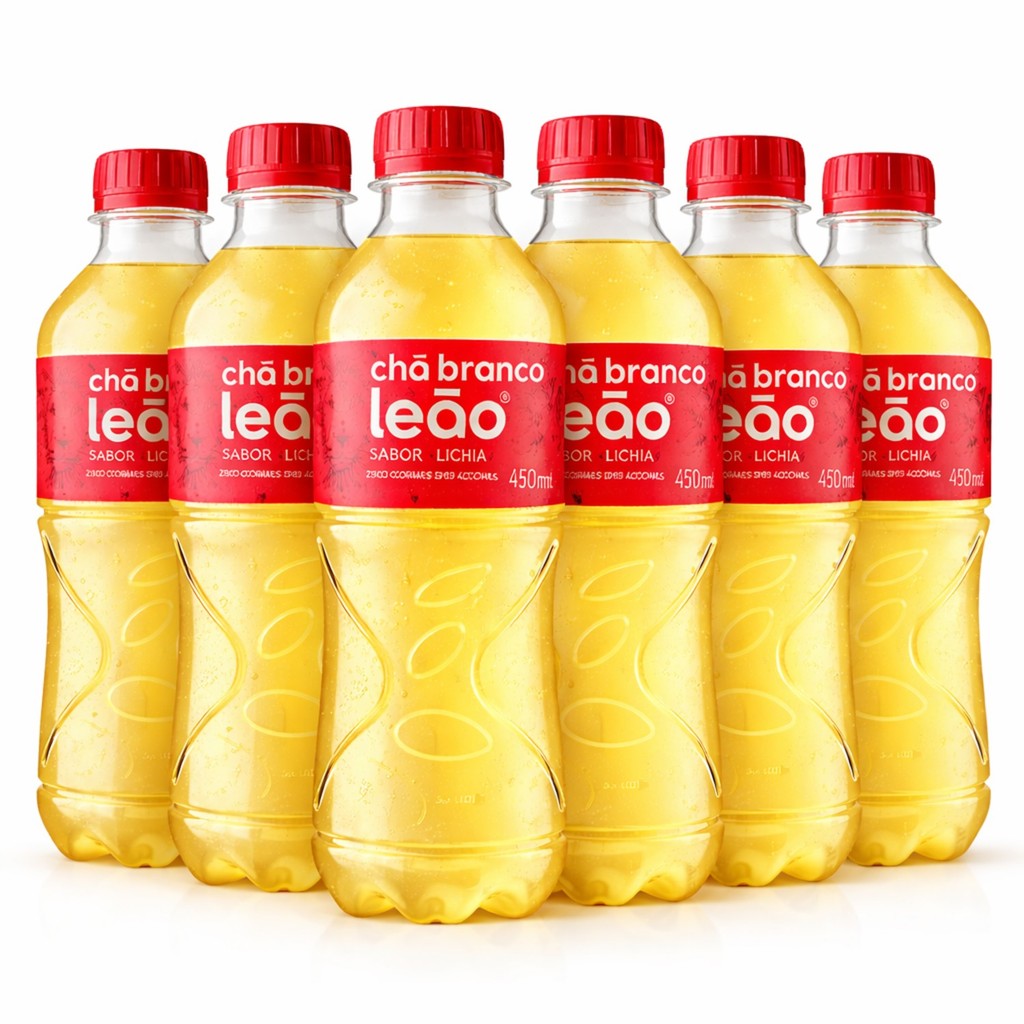 Kit 6 Chá Branco com Lichia Zero Leão 450ml