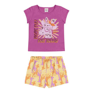 Conjunto Infantil Menina Girafinha Elian Rosa em Oferta na Shopee