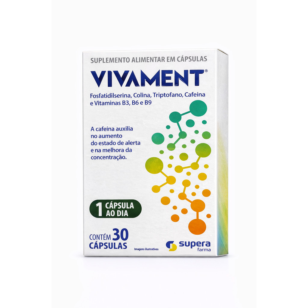 Suplemento Alimentar Vivament 30 Cápsulas - Supera Farma – Energia, Foco e Concentração Mental
