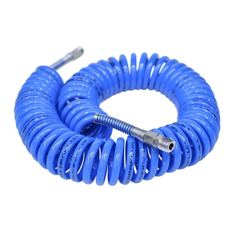 Mangueira para Ar Comprimido em PU Espiral Sanfonada 3,5 Metros Hidraflux - EPUT 4535-AZ em Oferta na Shopee