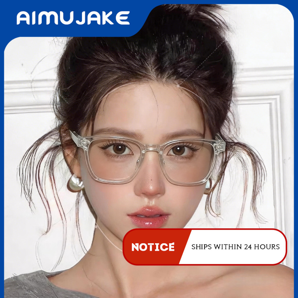 (AIMUJAKE) Nova Chegada Coreano Urbano Retro Retângulo Óculos De Luz Azul-Y2K Simples Com Strass , Estilo Feminino , Uma