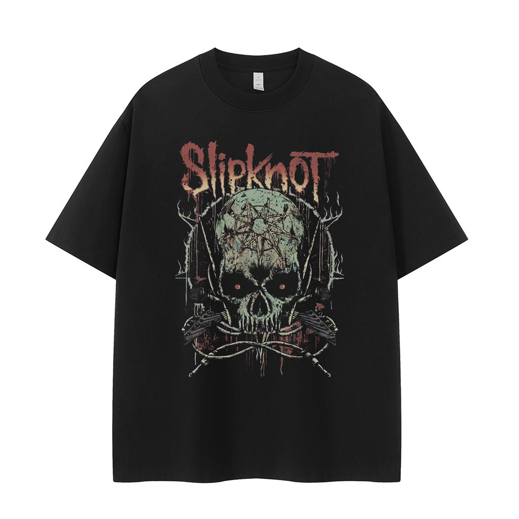 Music.Soul Camiseta Unissex Slipknot Banda Metal Estampa Vintage Oversized Confortavel Estilosa Rockeira Moda Casual
