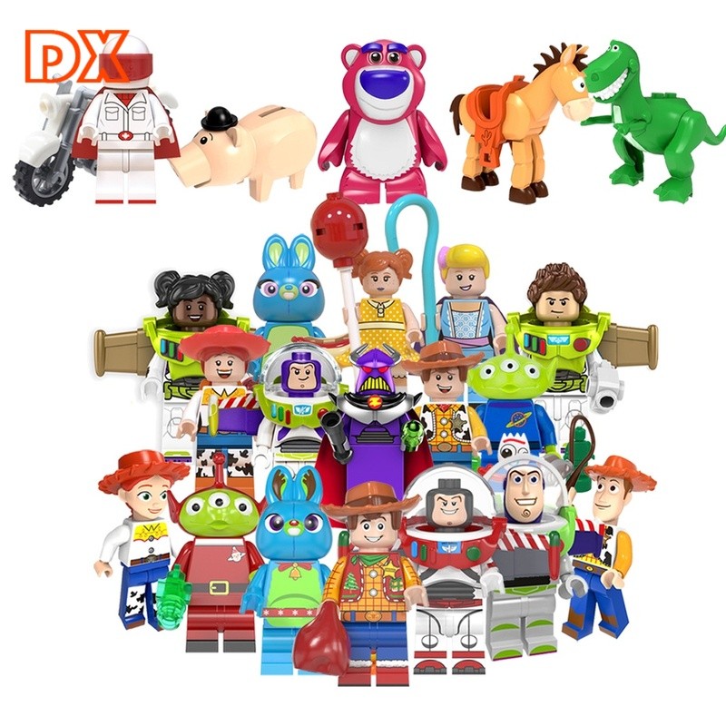 Woody, Jesse, Boneca de olhos de boi Alien Building Blocks Bonecos de brinquedo infantil, presentes de aniversário