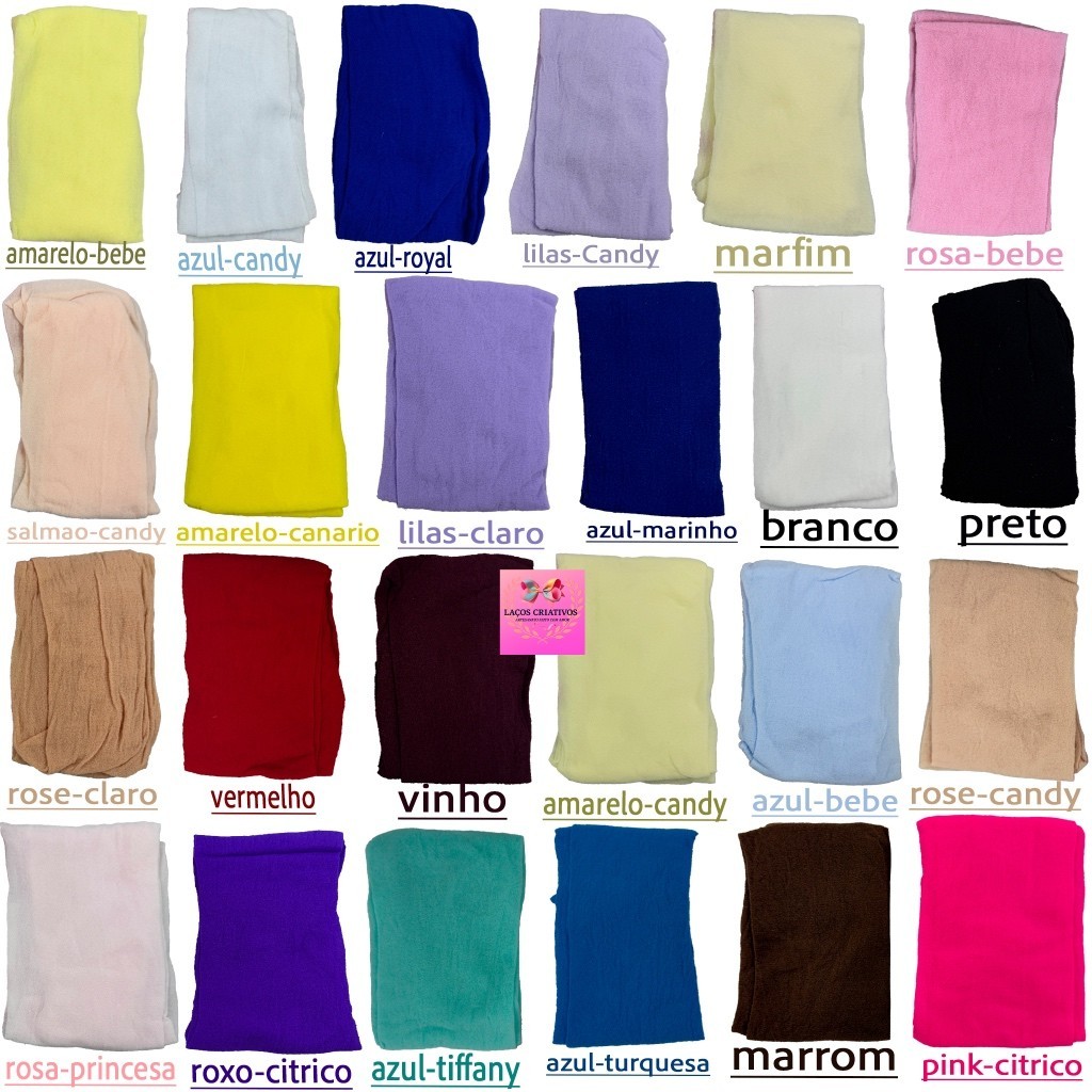Kit 6 Meias de Seda Passo Fofo Mesma Cor Para Laços Tiaras e Faixa Slim RN Bebê Alta Qualidade