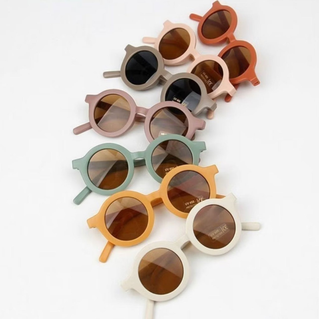 Óculos De Sol Redondo Dobráveis Para Crianças bebês De Verão Proteção UV O Exterior Portáteis