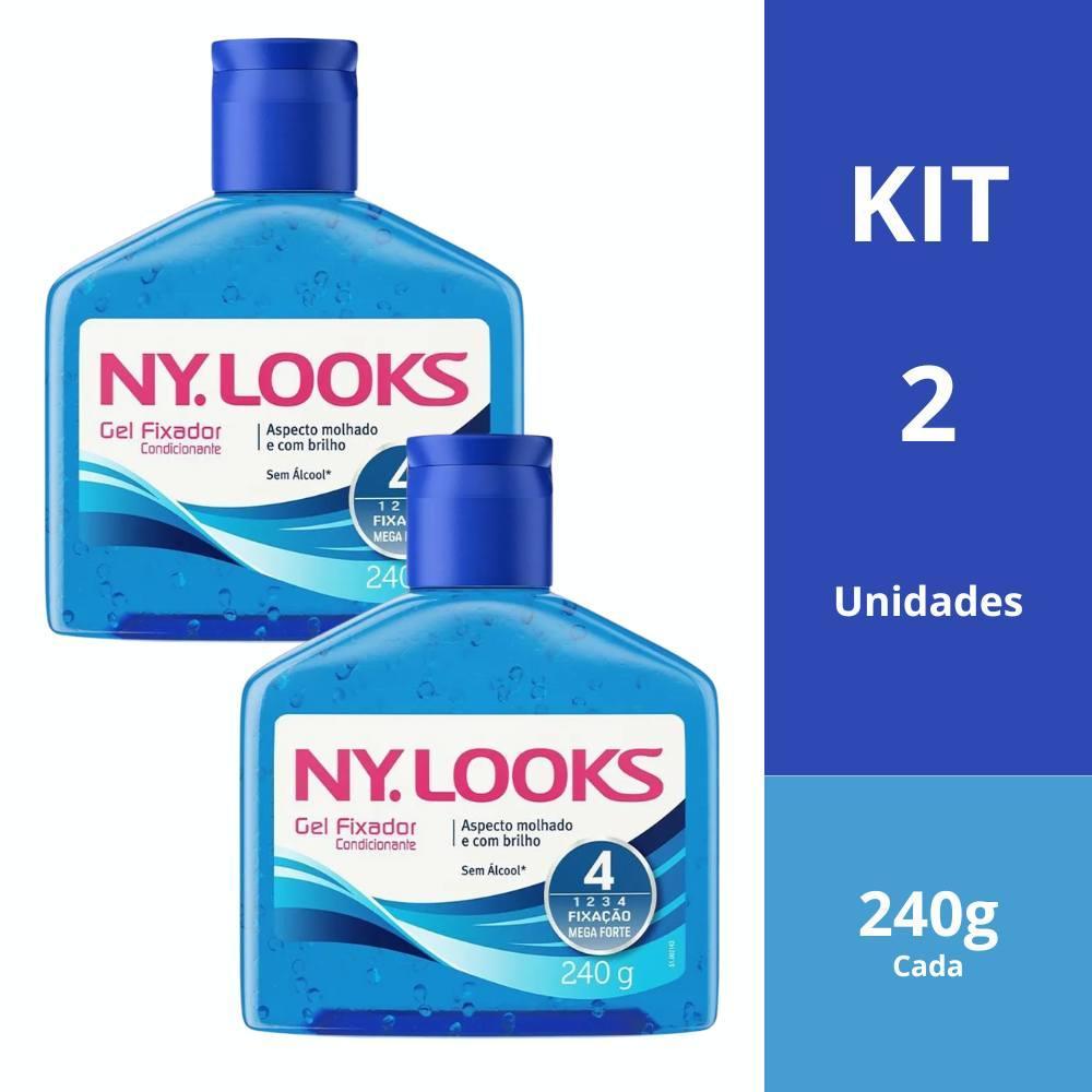 Kit 2 Un Gel Fixador Ny Looks 4 Fixação Mega Forte 240g Cada em Oferta na Shopee