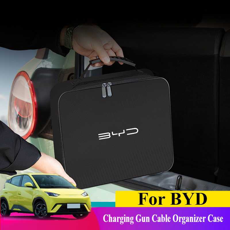 Para BYD Seal/Dolphin Mini/Song Pro/Plus: Organizador de Cabos EV Durável - Bolsa de Armazenamento Anti-Emaranhamento de