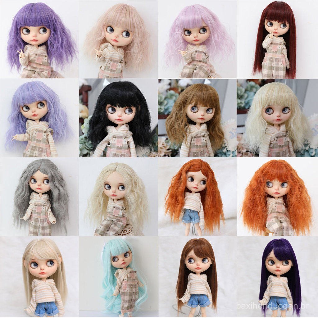 Blythe de cabelo comprido e alta temperatura é apenas uma boneca com cabeça de seda sem peruca, parte de uma coleção de