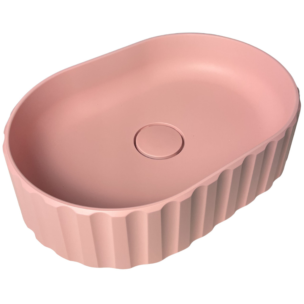 Cuba Rosa Grande Banheiro Lavabo Oval de Apoio Pia Sobrepor Concreto Rosa Rose