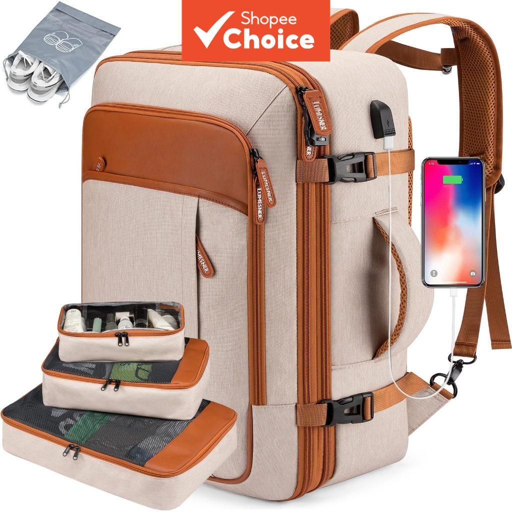 Mochila De Viagem Expansível Feminina À Prova D'água , Grande Capacidade , Leve , Durável , Compartimento Para Laptop