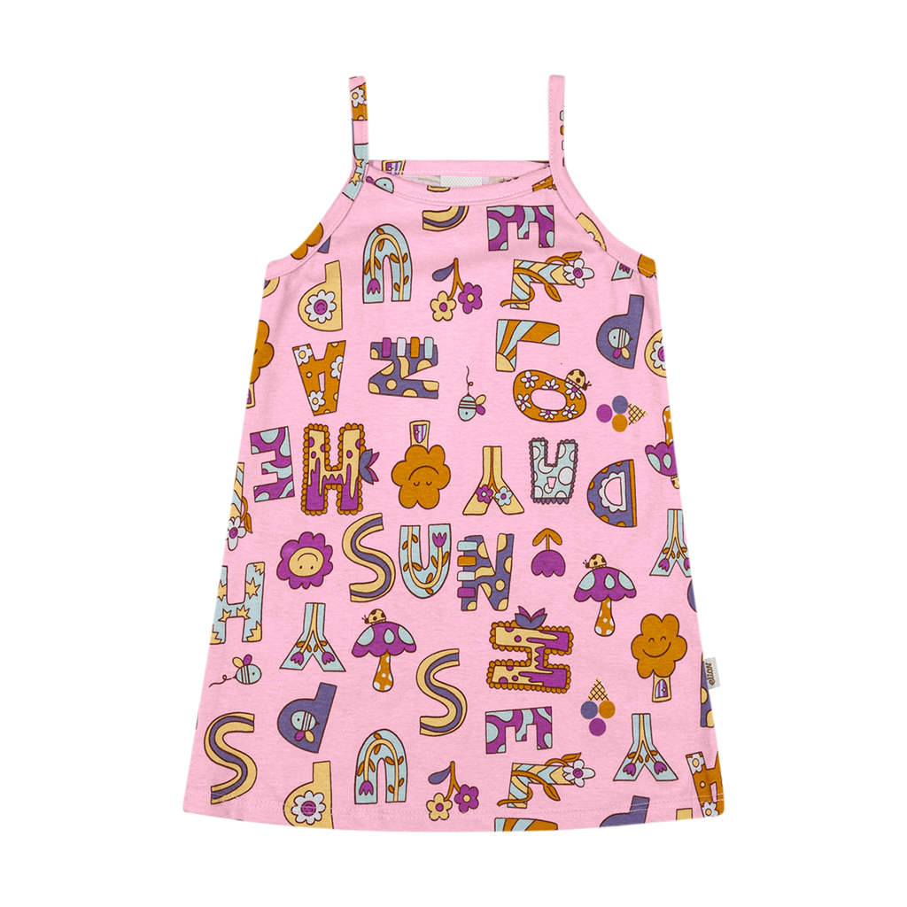 Vestido Alças Infantil Menina Lúdico Elian Rosa em Oferta na Shopee
