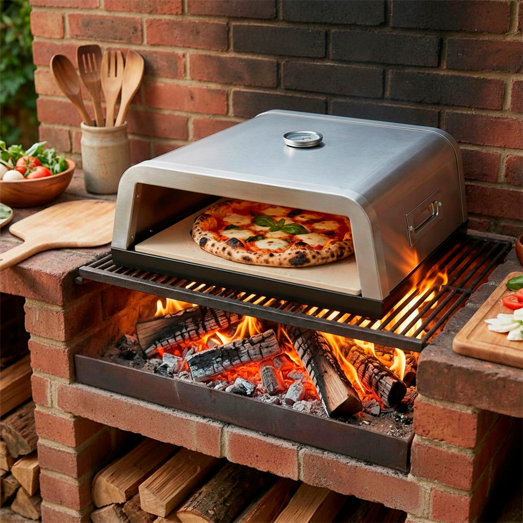 Imagem Mini Forno De Pizza Caseira Pizzaria Portatil Forno A Lenha acessorio para Churrasqueira