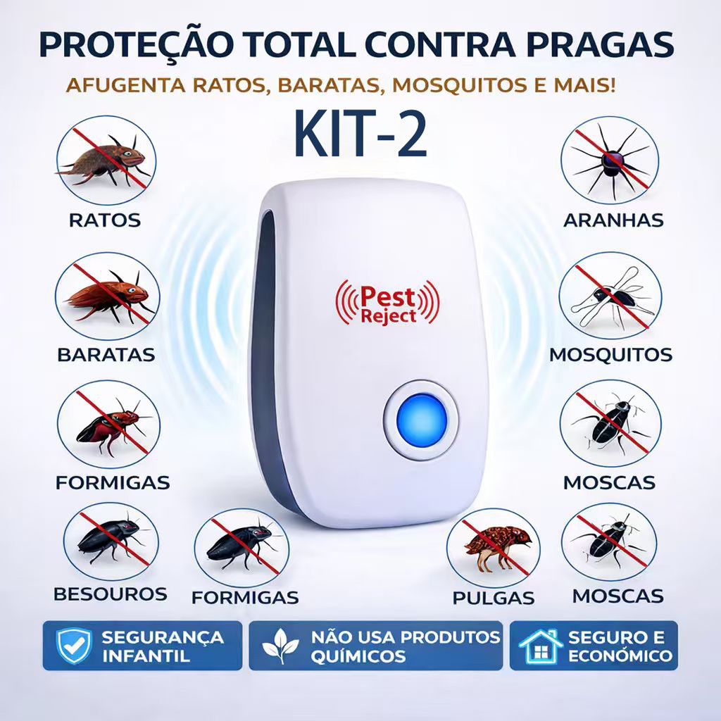 Kit 2 Repelente Ultrassônico Eletrônico Bivolt Anti Mosquitos Baratas Ratos Morcegos Fly Sparrow em Oferta na Shopee