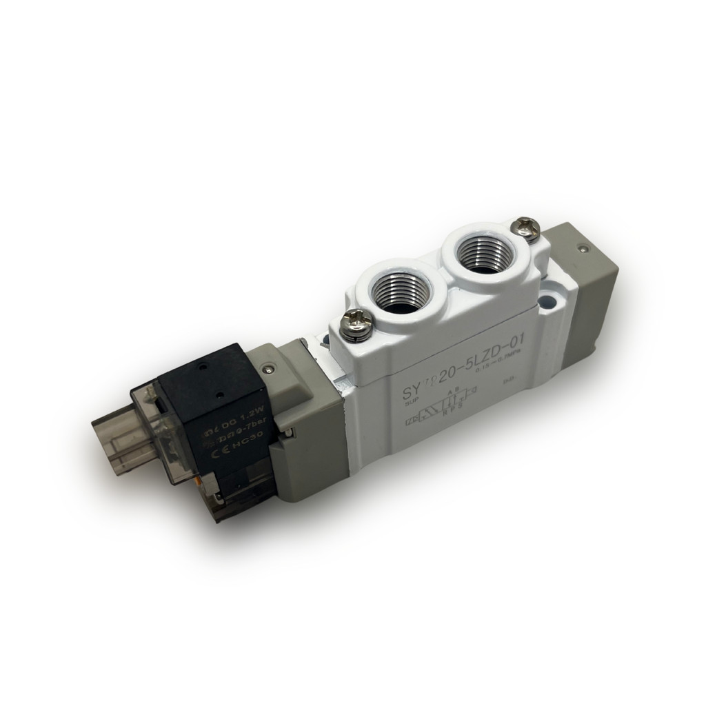 Válvula Direcional 5/2 vias Simples Solenoide Rosca 1/4 Bobina 24v Série SY7