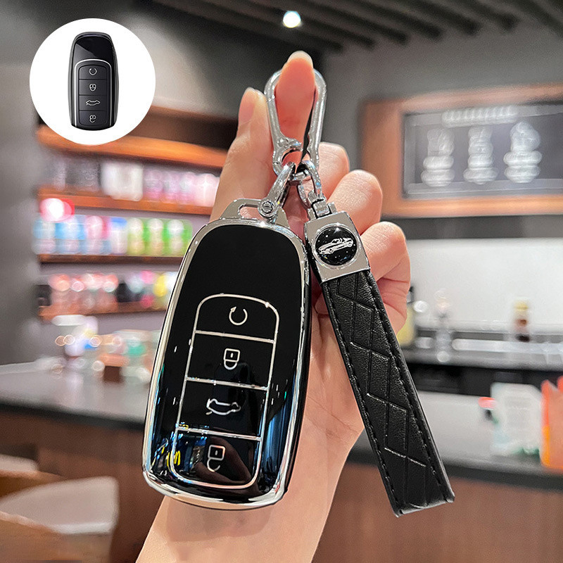 Suporte De Capa De Chave Remota De Carro TPU Com Chaveiro Para Chery Tigo 7 8 Pro Max Omoda C5 Plus Arrizo 5 Protetora A