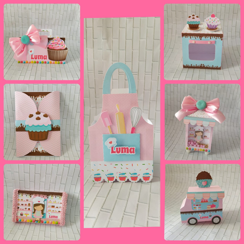 Caixinhas personalizadas, milk, cone e sushi, lembrancinhas, decoração Kit de festa aniversário confeitaria