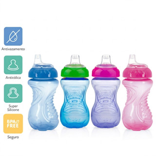 Garrafinha Copo Transição Nuby Antivazamento Bico Silicone 300ml 6m+ em Oferta na Shopee
