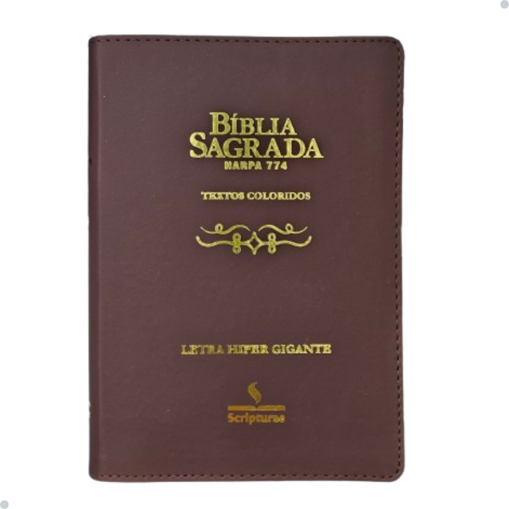 Bíblia Sagra Letra Hiper Gigante Harpa cristã Texto Colorido Capa Luxo costurada