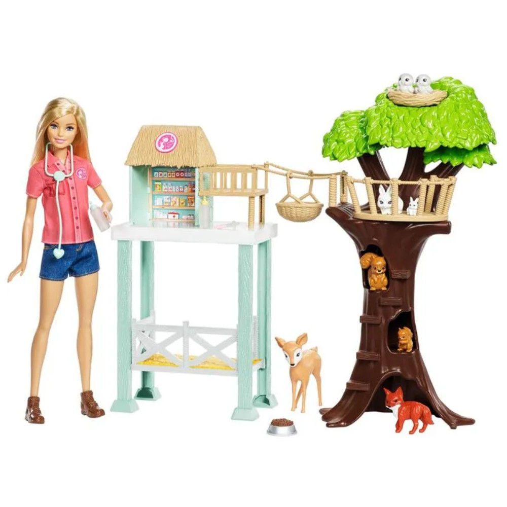 BONECA BARBIE PLAYSTET CUIDADORA DE BICHINHOS - MATTEL T6398-9