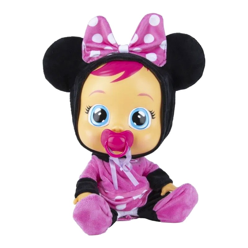 Boneca Cry Baby Minnie Rosa que Chora com Lágrimas de Verdade Infantil