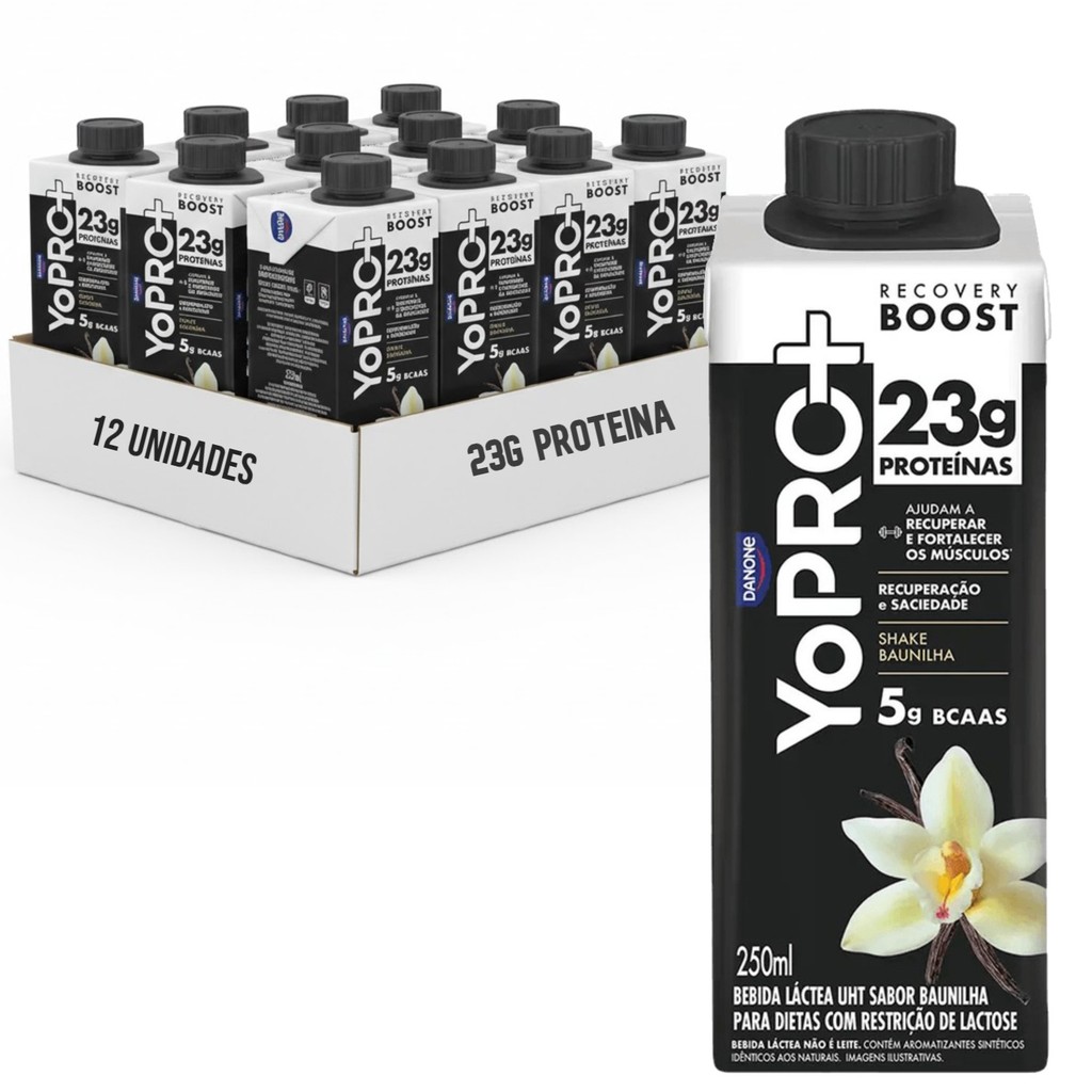 Kit 12und YoPRO Baunilha UHT 23g Proteína Zero Lactose 250ml