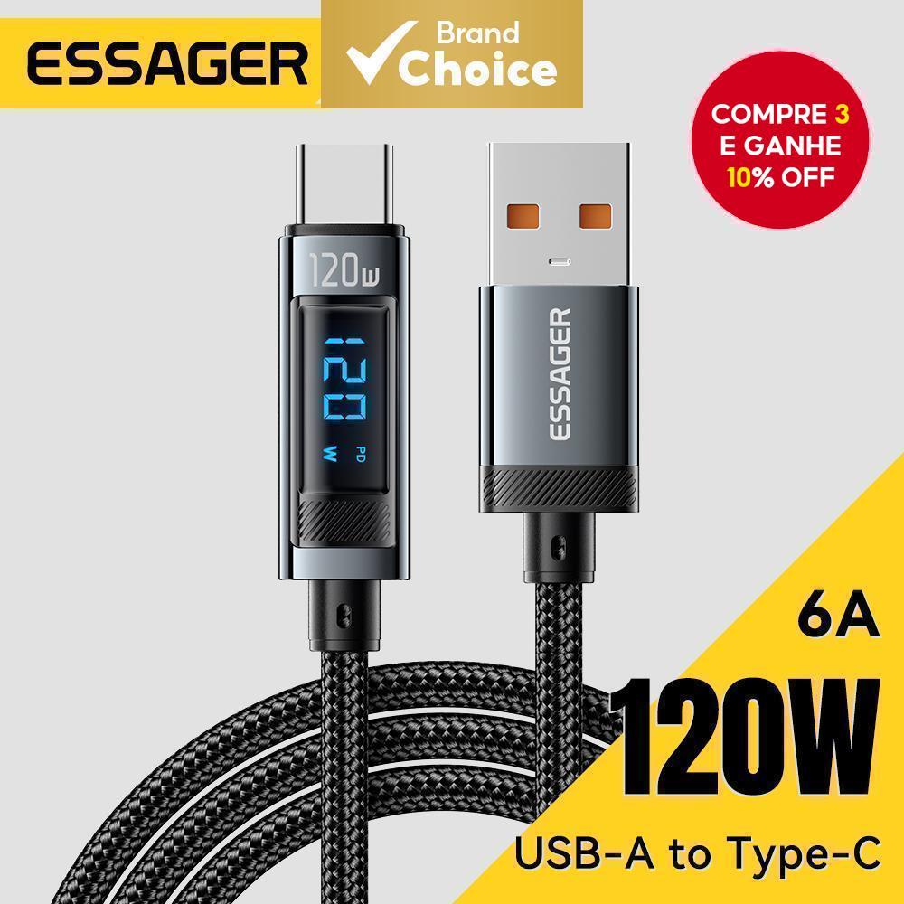 Essager 120W USB Type C Cabo De Carregamento Rápido Carregador Para iPhone 15 14 13 12