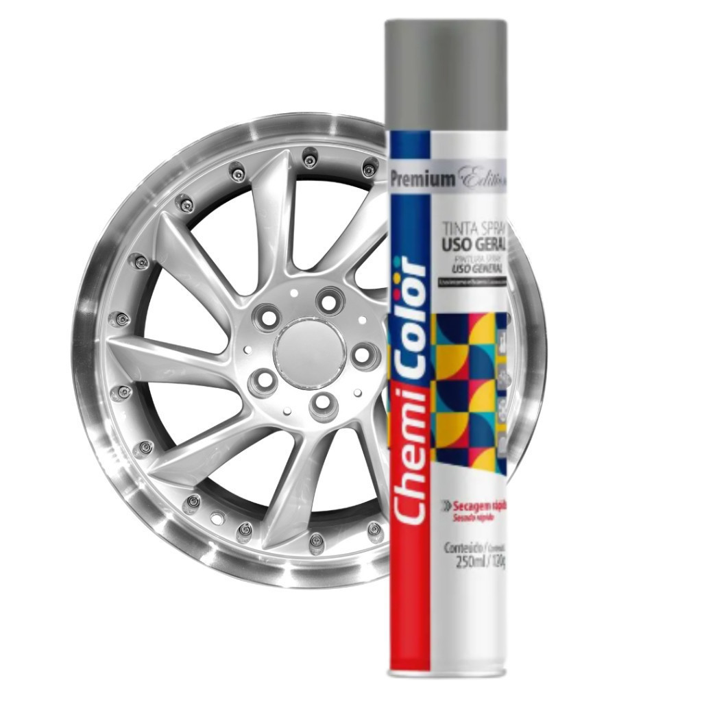 TOP Tinta Sprays Aluminio Para Rodas 250ml Uso Geral 250ml Chemicolor ! x em Oferta na Shopee